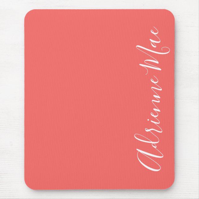 Alfombrilla De Ratón Coral simple y elegante personalizado (Frente)