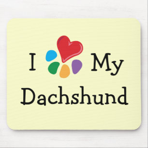 Alfombrilla De Ratón Corazón animal de Lover_I mi Dachshund