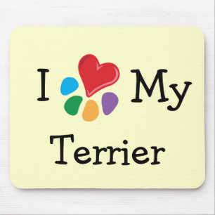 Alfombrilla De Ratón Corazón animal de Lover_I mi Terrier