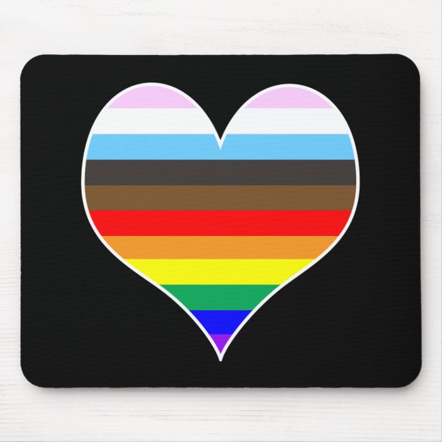 Alfombrilla De Ratón Corazón arcoiris (Frente)