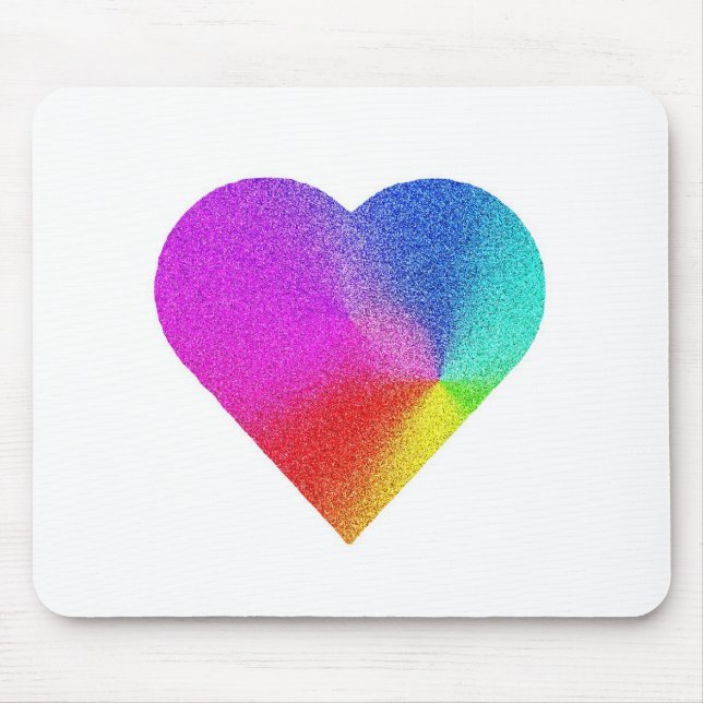Alfombrilla De Ratón Corazón arcoiris (Frente)