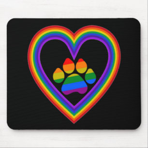 Alfombrilla De Ratón Corazón arcoiris de Mousepad con pata