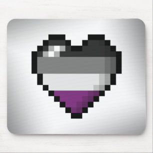 Alfombrilla De Ratón Corazón asexual del pixel