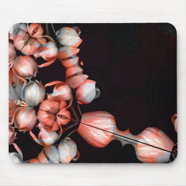 Alfombrilla De Ratón "Corazón blanco en negro desde el sol" (Frente)