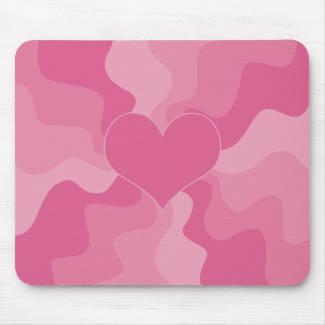Alfombrilla De Ratón Corazón de amor - Rosa (Frente)