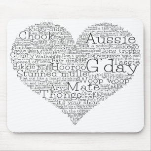 Alfombrilla De Ratón Corazón de argot australiano