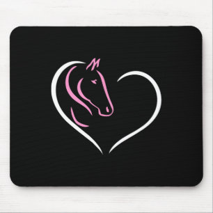 Alfombrilla De Ratón Corazón de Caballo Cute Caballo Montando Ecuestria