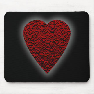 Alfombrilla De Ratón Corazón de color rojo oscuro. Diseño modelado del