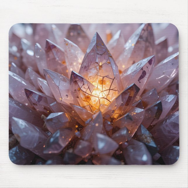 Alfombrilla De Ratón Corazón de cristal radiante (Frente)