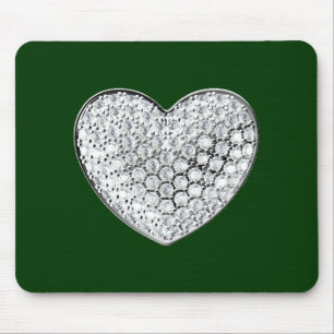 Alfombrilla De Ratón Corazón de Diamante - verde bg