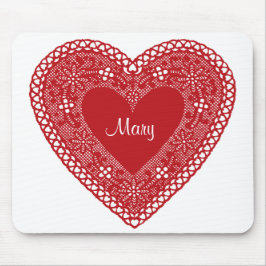 Alfombrilla De Ratón Corazón de encaje vintage