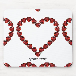 Alfombrilla De Ratón Corazón de Gemstone de Ruby Rojo