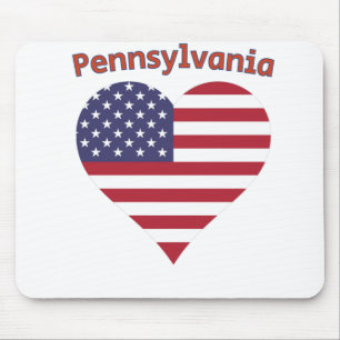 Alfombrilla De Ratón Corazón de la Bandera Americana de Pennsylvania