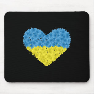 Alfombrilla De Ratón Corazón de la bandera de Ucrania abstracto hombres