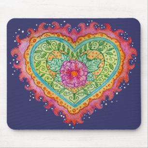 Alfombrilla De Ratón Corazón de las llamas Mousepad
