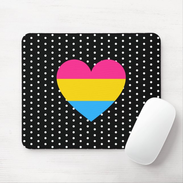 Alfombrilla De Ratón Corazón de orgullo pansexual (Con ratón)