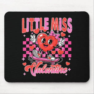 Alfombrilla De Ratón Corazón de patinaje de Little Miss Valentine de cu