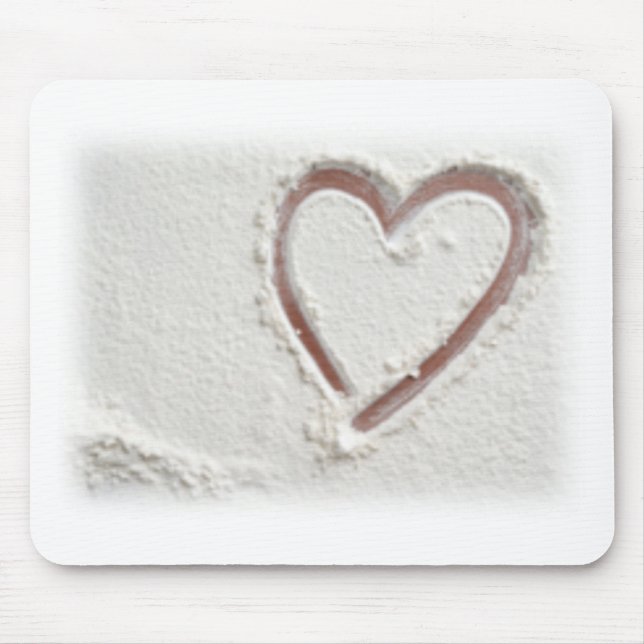Alfombrilla De Ratón Corazón de playa de arena (Frente)