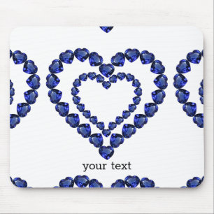 Alfombrilla De Ratón Corazón de zafiro azul