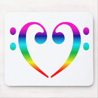Alfombrilla De Ratón Corazón del Clef bajo del arco iris