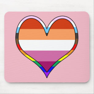 Alfombrilla De Ratón Corazón del Orgullo Lesbiano