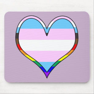 Alfombrilla De Ratón Corazón del Orgullo Trans