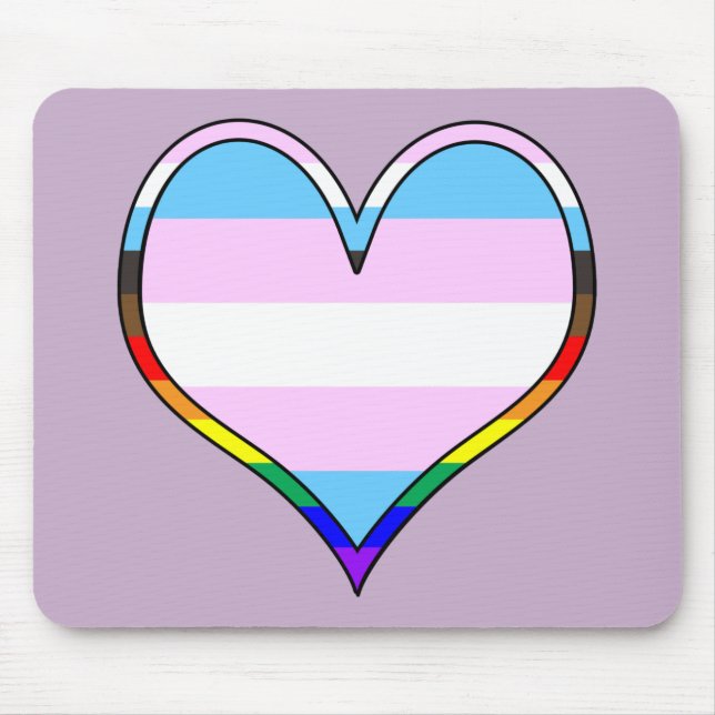 Alfombrilla De Ratón Corazón del Orgullo Trans (Frente)