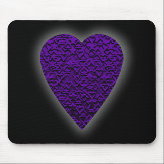 Alfombrilla De Ratón Corazón en colores púrpuras. Diseño modelado del