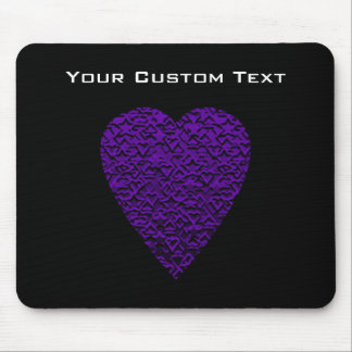 Alfombrilla De Ratón Corazón en colores púrpuras. Diseño modelado del