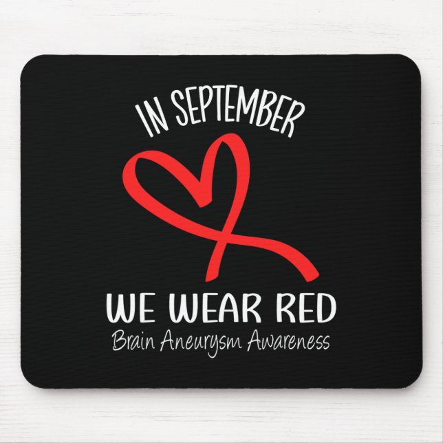 Alfombrilla De Ratón Corazón En Septiembre Usamos Aneuralismo Cerebro R (Frente)