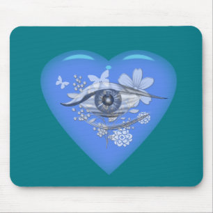 Alfombrilla De Ratón Corazón Floral del Ojo Místico