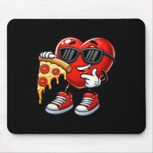 Alfombrilla De Ratón Corazón genial comiendo pizza Valentín Divertido n