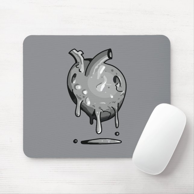 Alfombrilla De Ratón corazón gris (Con ratón)