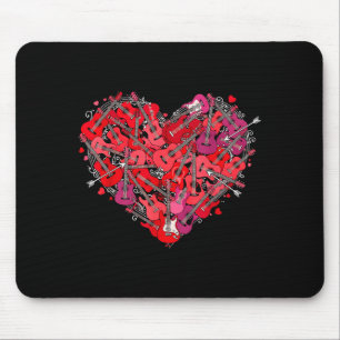 Alfombrilla De Ratón Corazón Guitarra Amor Día de San Valentín Guitarri