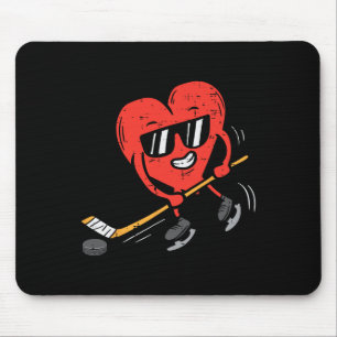 Alfombrilla De Ratón Corazón jugando hockey sobre hielo Día de San Vale