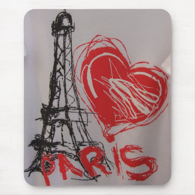 Alfombrilla De Ratón Corazón París Mousepad (Frente)