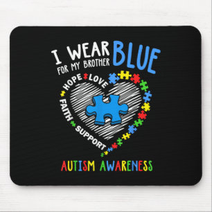 Alfombrilla De Ratón Corazón Que Uso Azul Para Mi Hermano Conciencia De