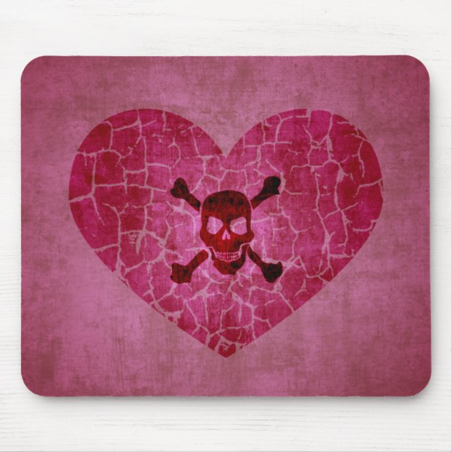 Alfombrilla De Ratón Corazón quebrado del Grunge gótico (Frente)