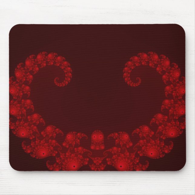 Alfombrilla de ratón Corazón Rojo Profundo (Frente)