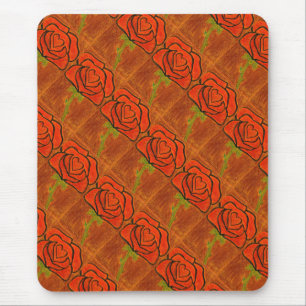 Alfombrilla De Ratón "Corazón Rosa #6" Patrón de baldosas Mousepad flor