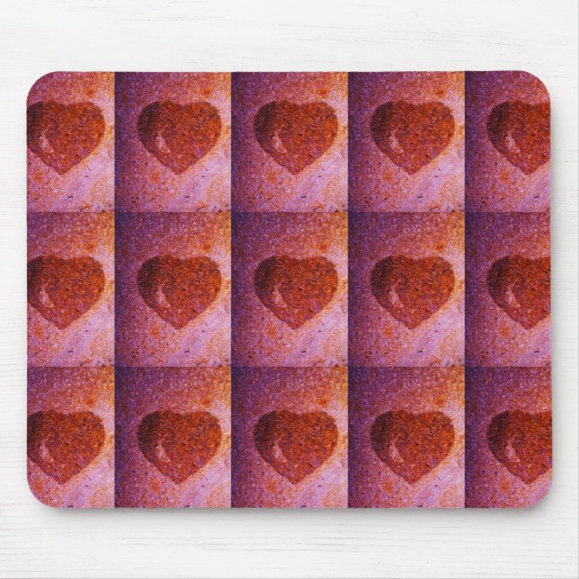 Alfombrilla De Ratón corazón rosa coral (Frente)