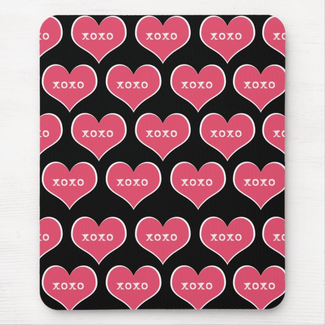 Alfombrilla De Ratón Corazón rosa XOXO Mousepad (Frente)