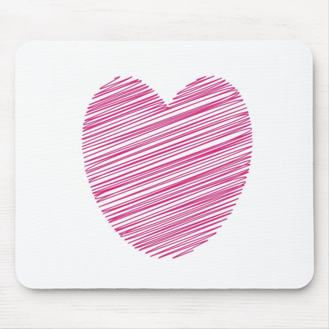 Alfombrilla De Ratón Corazón rosado esgrimido (Frente)