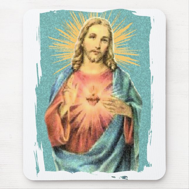 Alfombrilla De Ratón Corazón sagrado de Jesús (Frente)