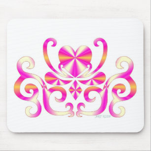 Alfombrilla De Ratón Corazón sobre lirio - arco iris