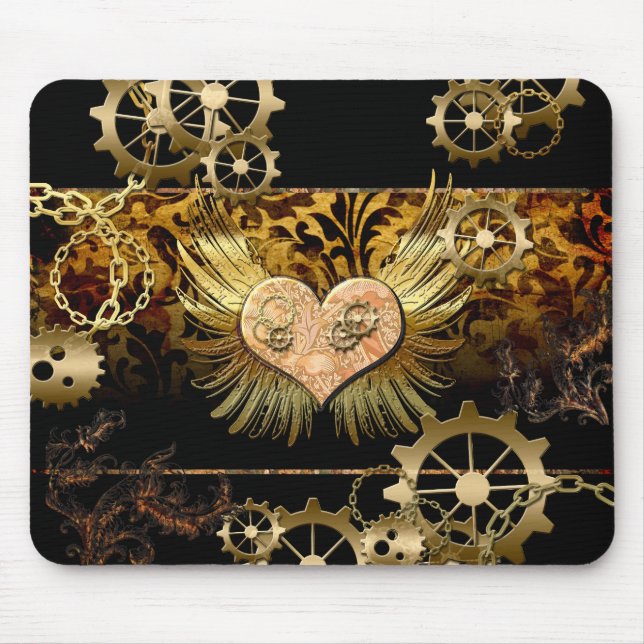 Alfombrilla De Ratón Corazón Steampunk (Frente)