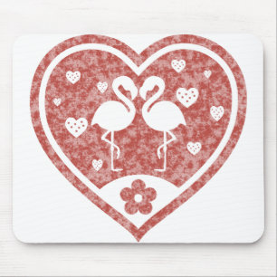 Alfombrilla De Ratón Corazón texturizado Flamingo Love