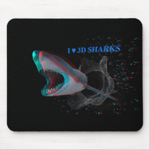 Alfombrilla De Ratón Corazón tiburones 3D
