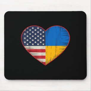 Alfombrilla De Ratón Corazón Usa Ucrania - Doble Ciudadanía