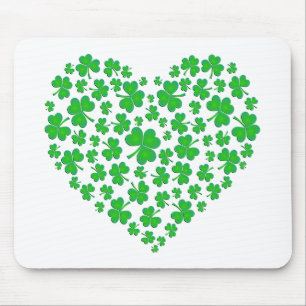 Alfombrilla De Ratón Corazón verde irlandés del trébol